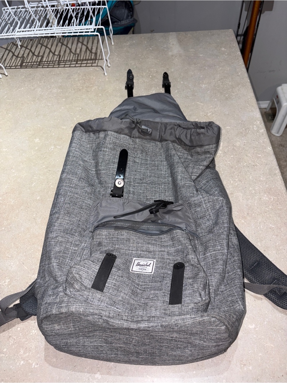 Herschel Supply Company Gray Roll-Top Backpack with Front Pocket
